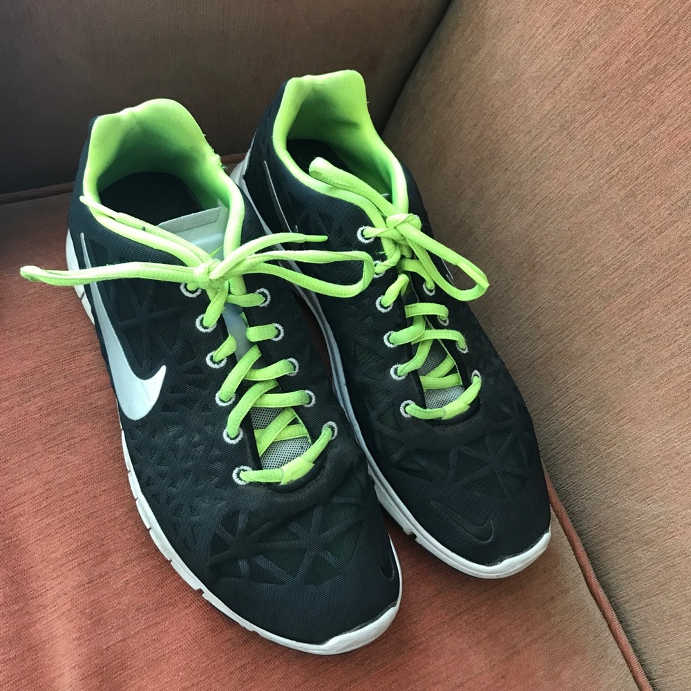 NIKE Free Knit Charcoal and Green Running Shoes👟